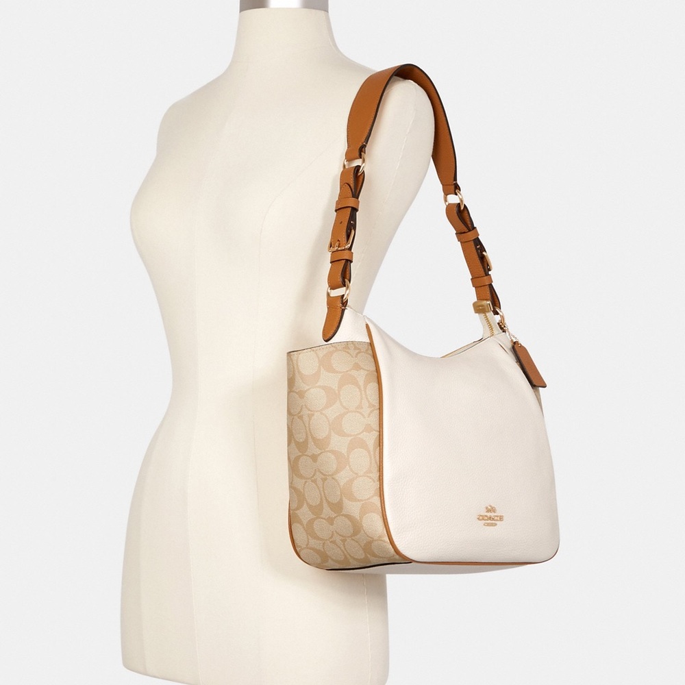 New💃Coach Rori Shoulder Bag Colorblock Signature Canvas - Picture 4 of 11